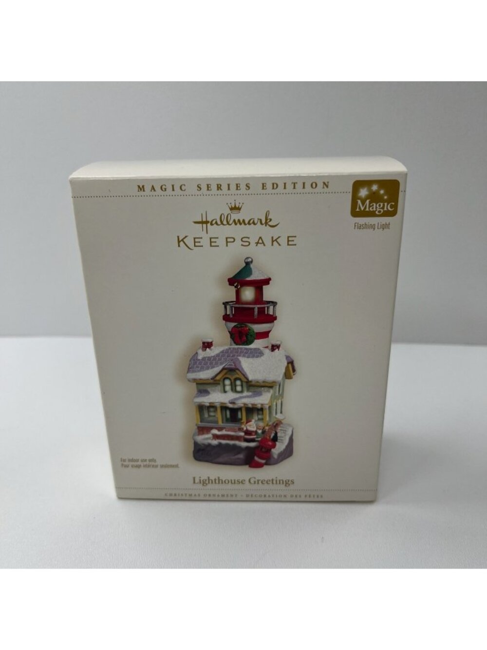 Hallmark 2006 Lighthouse Greetings 10th Series Magic Light Up Christmas Ornament